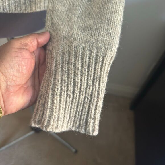 Vintage Boston Traders Wool Blend Shawl Collar Sweater XL Oatmeal Gray - Picture 6 of 8